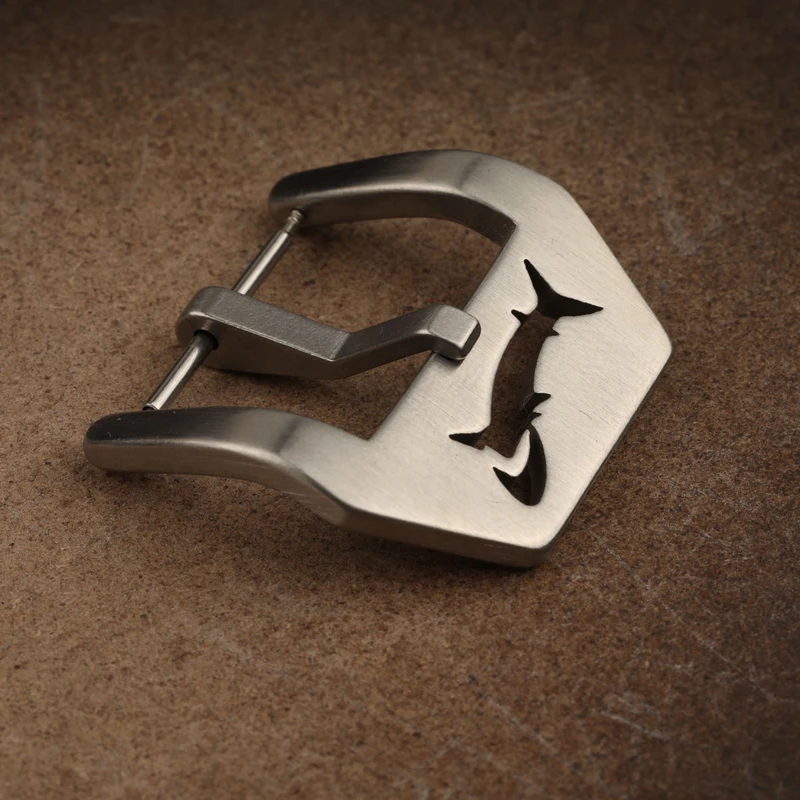 304 stainless steel buckle, 20 22 24MM genuine leather strap buckle, matte brushed strap accessory buckle image 2