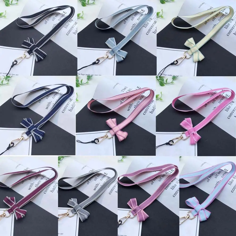 Aksesori telepon kartu ID tempat Lanyard kalung tali gantungan kunci ikatan simpul Lanyard gantungan kunci ponsel tali leher tali ponsel