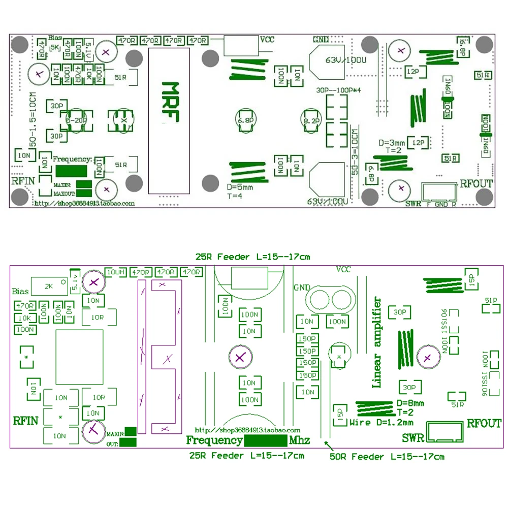 100W FM VHF RF Power Amplifier Board 80-170Mhz RF AMP KITS MRF9120 tube For Radio broadcast Walkie talkie FM transmitter