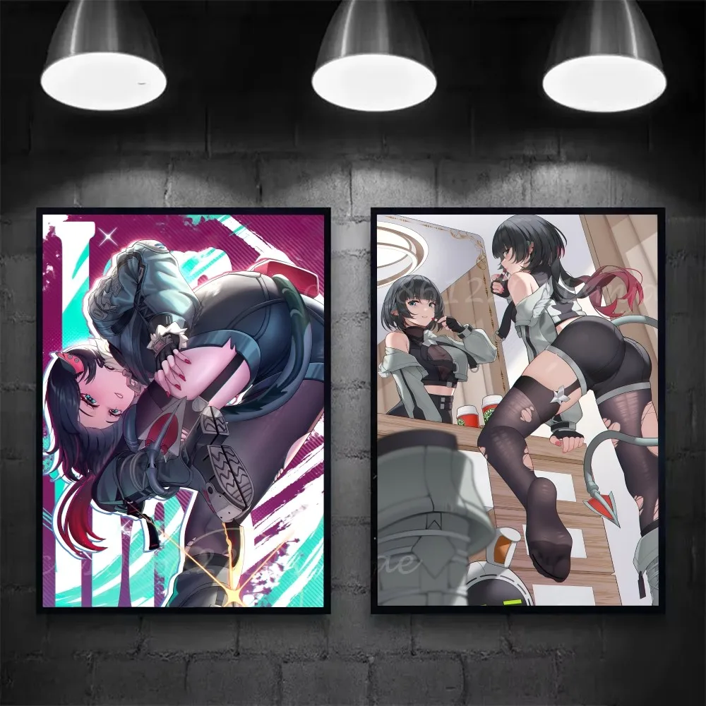 1 قطعة جين دو Zenless منطقة صفر لعبة المشارك ذاتية اللصق الفن ورق مقاوم للماء ملصق مقهى بار غرفة جدار ديكور