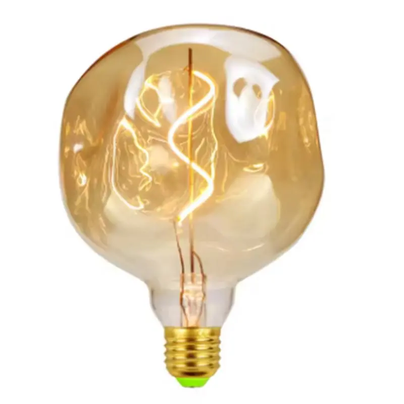 A02F-2X E27 Vintage Led Bulb 4W 110V Dimmable Special Shaped Big Stone Bulb Festival Events Decorative Bulb Gold