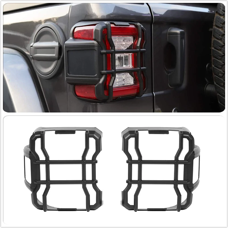 Light Guards for Rear Taillights (Tail Light) Covers Protector for 2018 2019 2020 Jeep Wrangler JL JLU Rubicon Sport Sahara