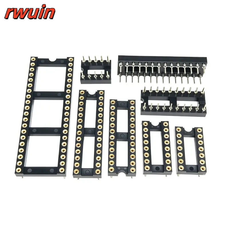 5PCS DIP-8 DIP14 DIP16 DIP18 DIP20 DIP24 DIP28 DIP32 DIP40 PIN Round IC SOCKET  Round Hole DIP IC Sockets Adaptor Solder Type