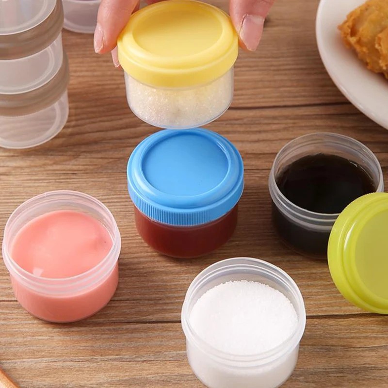 4Pcs 35ml Plastic Salad Dressing Containers to Go with Twist Top Lids Portable Sauce Condiment Container Lunch Box Accessories