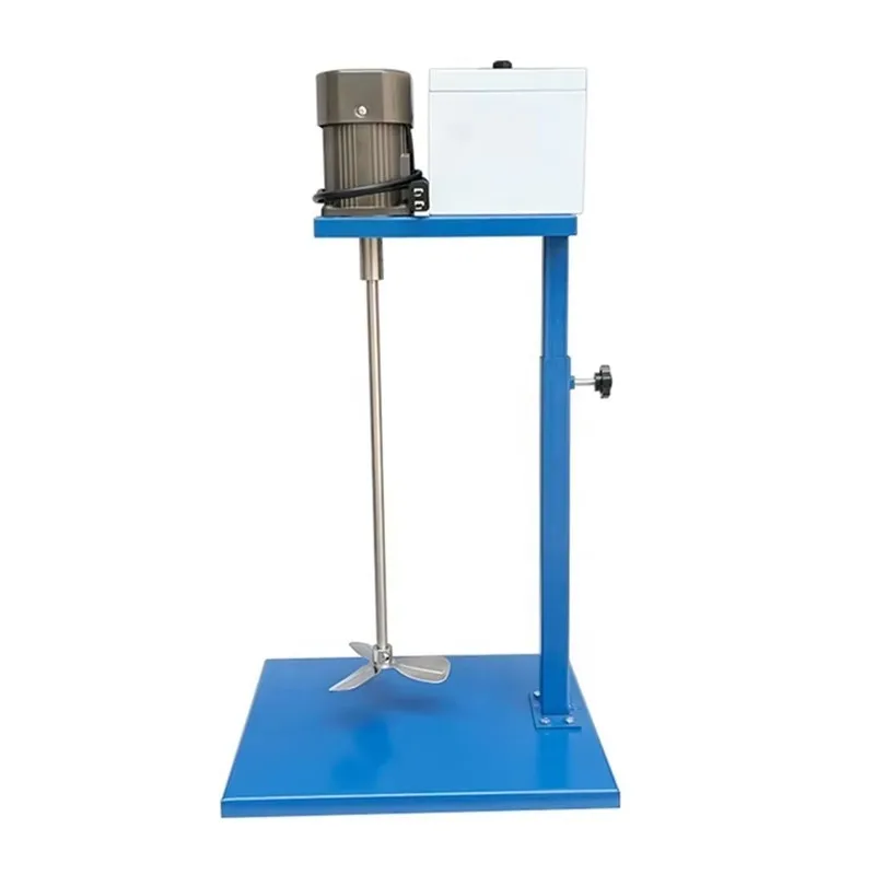 5-Gallon electric mixer with adjustable height bracket, manual lift design, suitable for workshop and industrial use