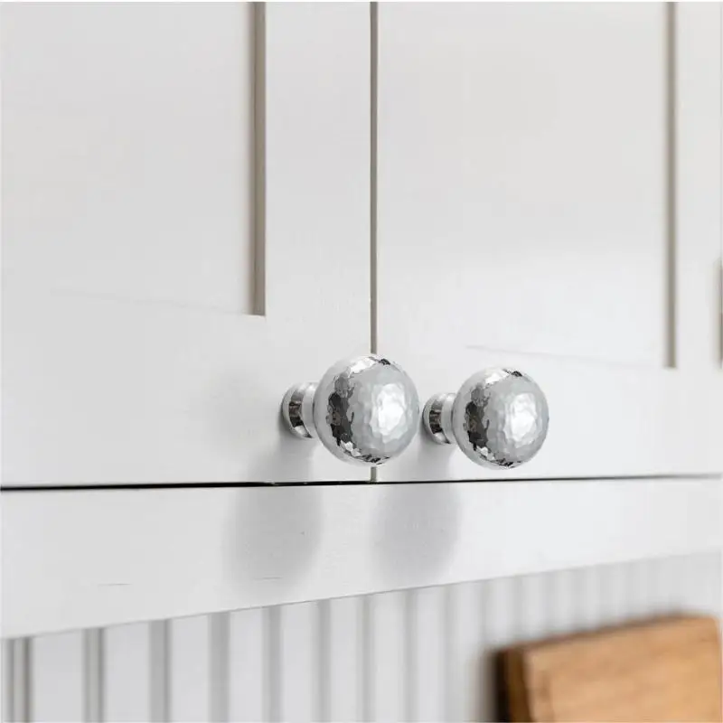 Brass Silver Ball Furniture Pull Handles Hand-forged Hammer Cabinet Handles Door Drawer Knob Kitchen Wardrobe Cupboard Pulls