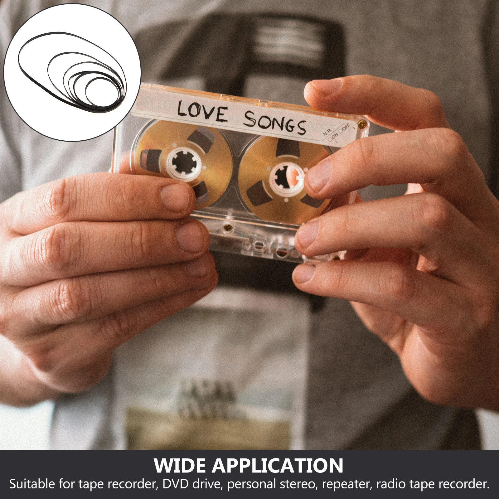 50 stks Cassette Machine Riem voor Recorders DVD Drive Video Player Rubber Geluidsarme Vervanging Riemen Recorder Reparatie