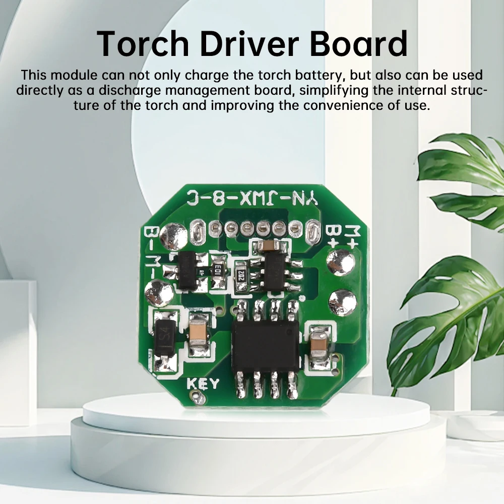 Flashlight Driver Board 3.7-4.2V DIY Circuit Board Type-C Charging Port Integrated Charging And Discharging Module for 10W lamp