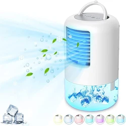 Beutyone Portable Air Conditioner Mini USB Fan Cooler Colorful Atmosphere Light Water Cooling Fan Moisturizing for Home Office