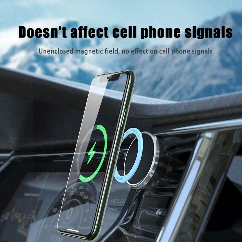 Magnetic Plate Ring For Magsafe Wireless Charger Iron Sheet Sticker Magnet Car Phone Holder For Apple iPhone 14 13 12 Xiaomi