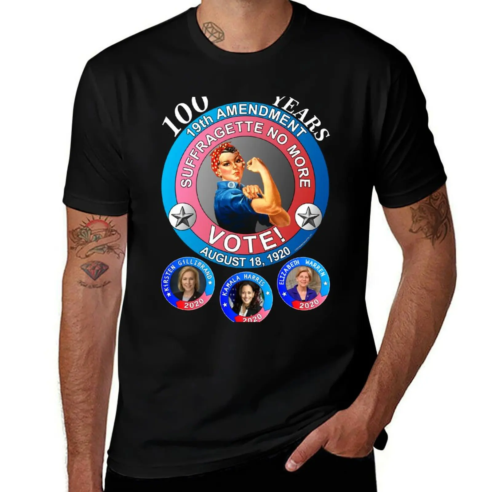

19th Amendment 100th Anniversary Warren Harris Gillibrand Rosie the Riveter T-Shirt Water Resistant Casual T-Shirt
