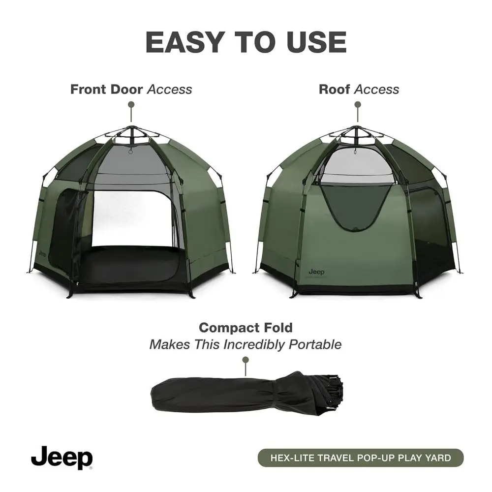 روضة لعب جيب هيكس لايت المحمولة باللون الأخضر الزيتوني للسفر #4