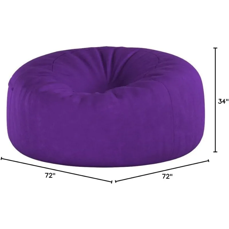 Bean Bag Chair: Giant 6' Memory Foam Furniture Bean Bag - Big Sofa with Soft Micro Fiber Cover, Purple Furry，home.