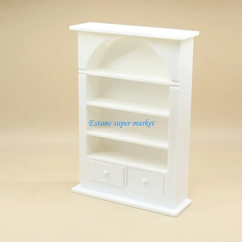 090B Miniature Bookcase Model Figure Arch Design Bookshelf For Doll House Landscape
