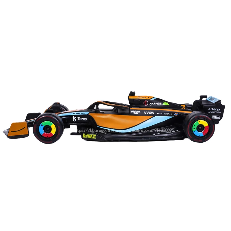 Bburago 1:43 2022 F1 McLaren MCL36 #3 Daniel Ricciardo #4 Lando Norris Alloy Luxury Vehicle Diecast Cars Model Toy