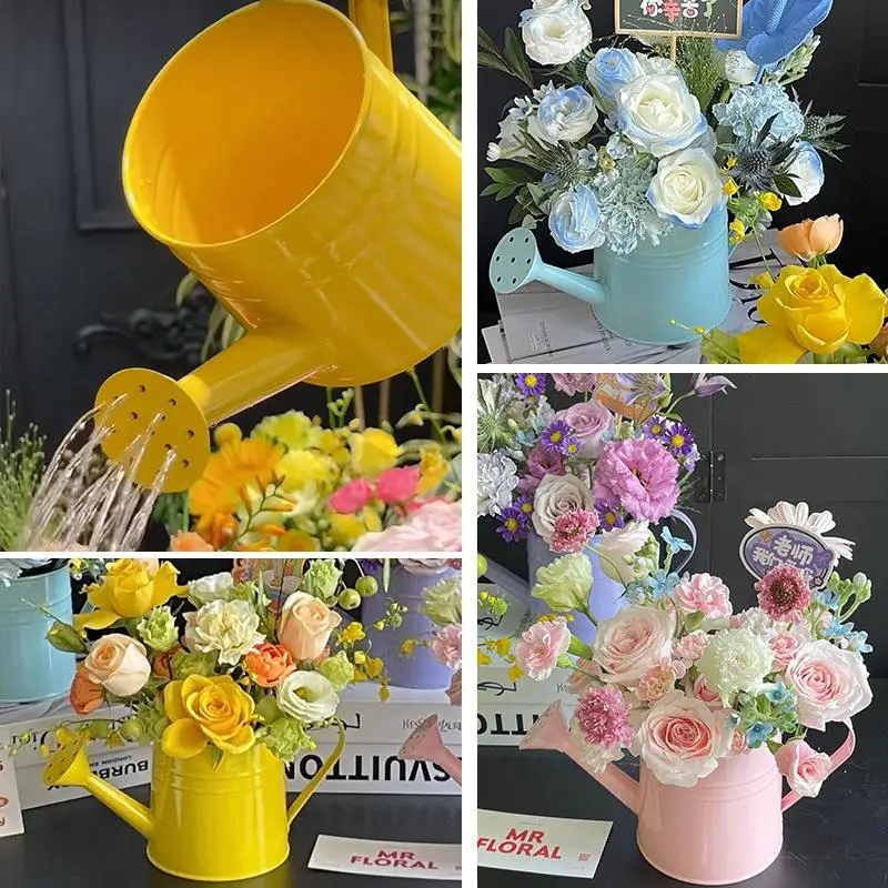 New Metal Watering Can Garden Flower Kettle Mini Small Water Spraying Pot Sprinkle With Large Capacity For Kids Adult