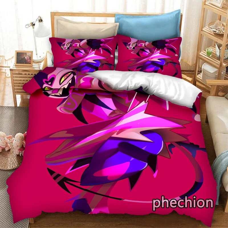 phechion Anime Helluva Boss 3D Print Bedding Set Duvet Covers Pillowcases One Piece Comforter Bedding Sets Bedclothes Bed K446