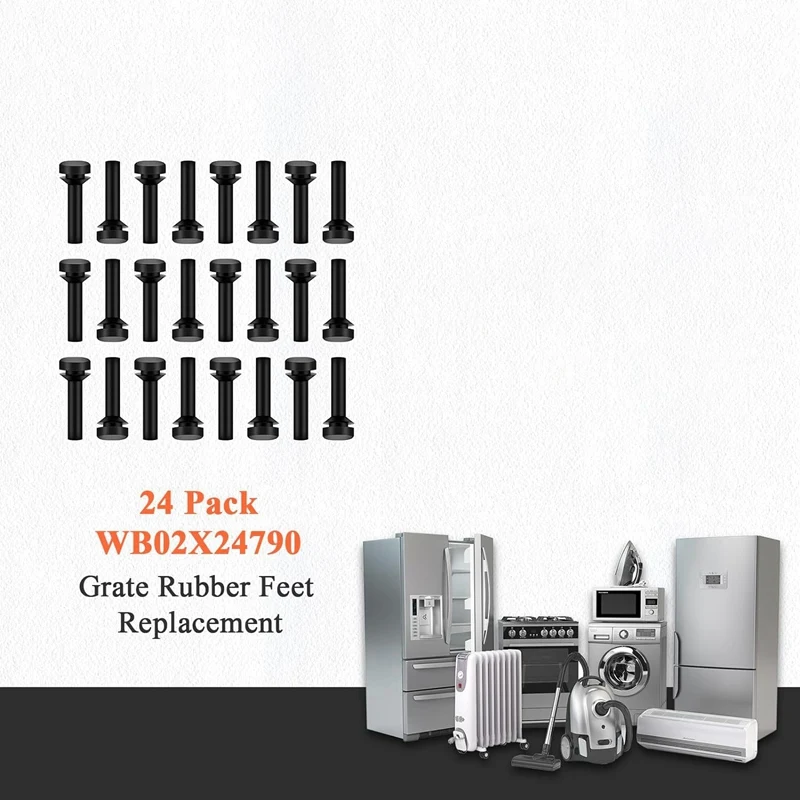 24Pack WB02X24790 Grate Rubber Feet-Fit Stove Top Range Grate Foot Rubber Pads-Cooktop Grate Foot Replaces 4455270 Easy To Use