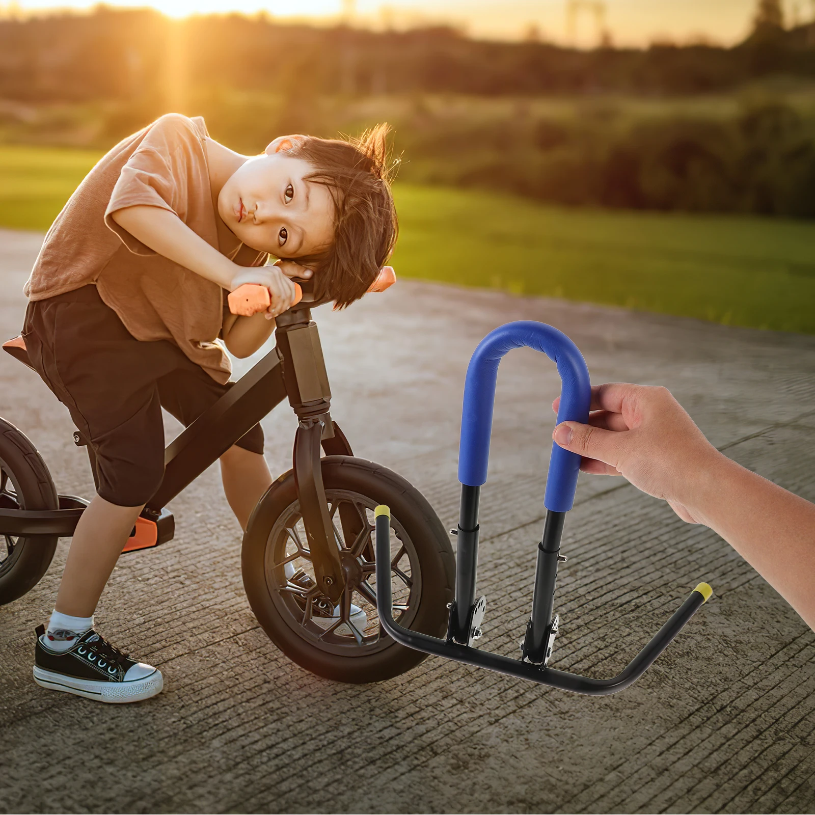 

Parking Rack Durable Bicycle Work Scooter Child Garage Stable Kickst Fits Kids Space Saving Design Easy Installation Bike Floor