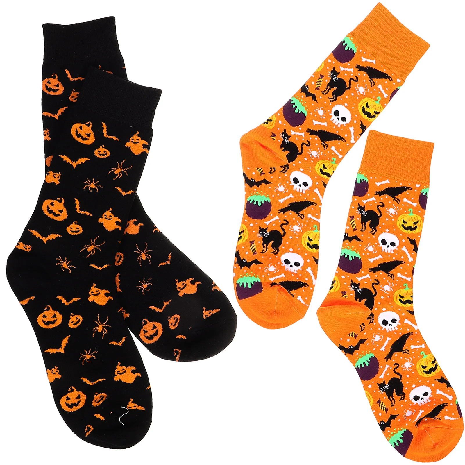 

2Pairs Halloween Cotton High For Girls Women Men Long Knee Stockings High Socks Thigh Stockings Mens Socks