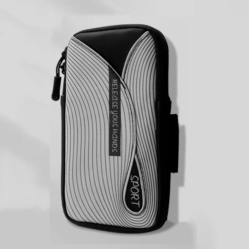 

Светоотражающий регулируемый водостойкий противоскользящий спортивный браслет 2-в-1, держатель для телефона на запястье, 7,2 дюйма, подходит для бега, велоспорта, тренажерного зала