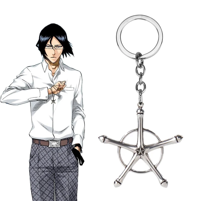 Anime Bleach Keychain Ishida Uryuu Cosplay Ginreigojiaku Unisex Key Pendant Jewelry Costume Accessories Halloween