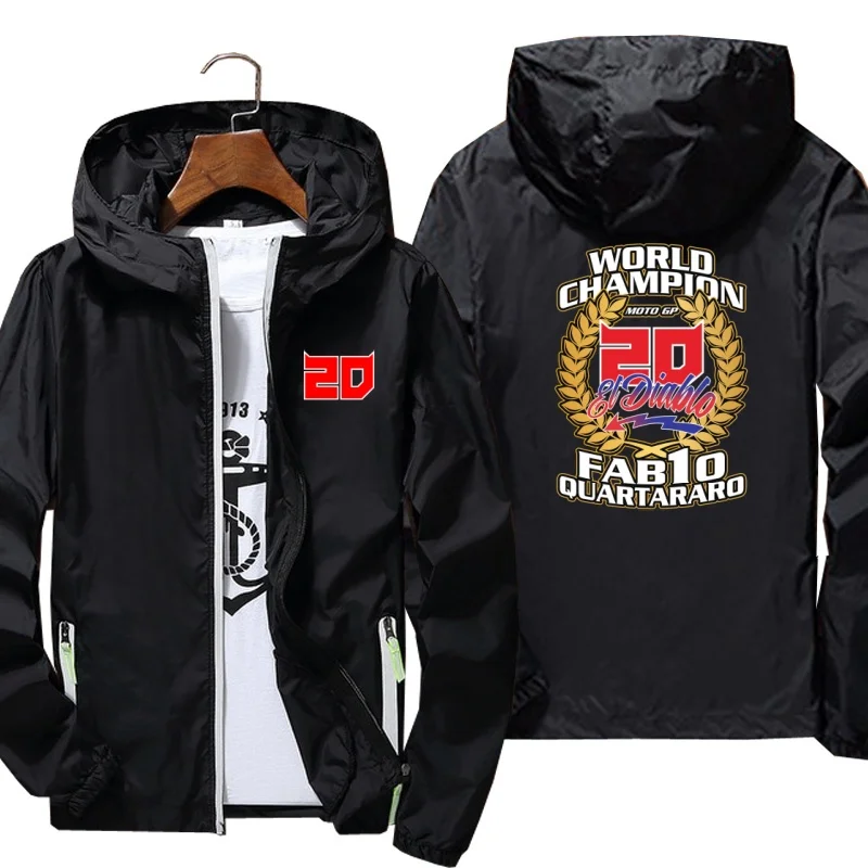Fabio Quartararo Hoodies Zipper Men's Women Windbreaker Reflective Coat Sunscreen Boys Reflective Oversized Jacket 7XL
