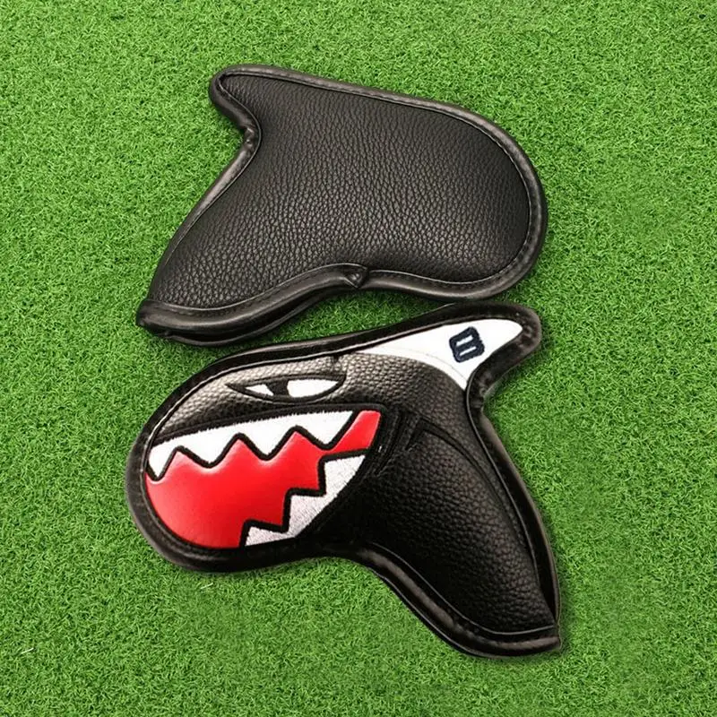 Couverture de club de golf imperméable, couvre-tête de fer, protecteur de putter de golf, couverture de sauna, fournitures d'accessoires de golf, requins, 9 pièces