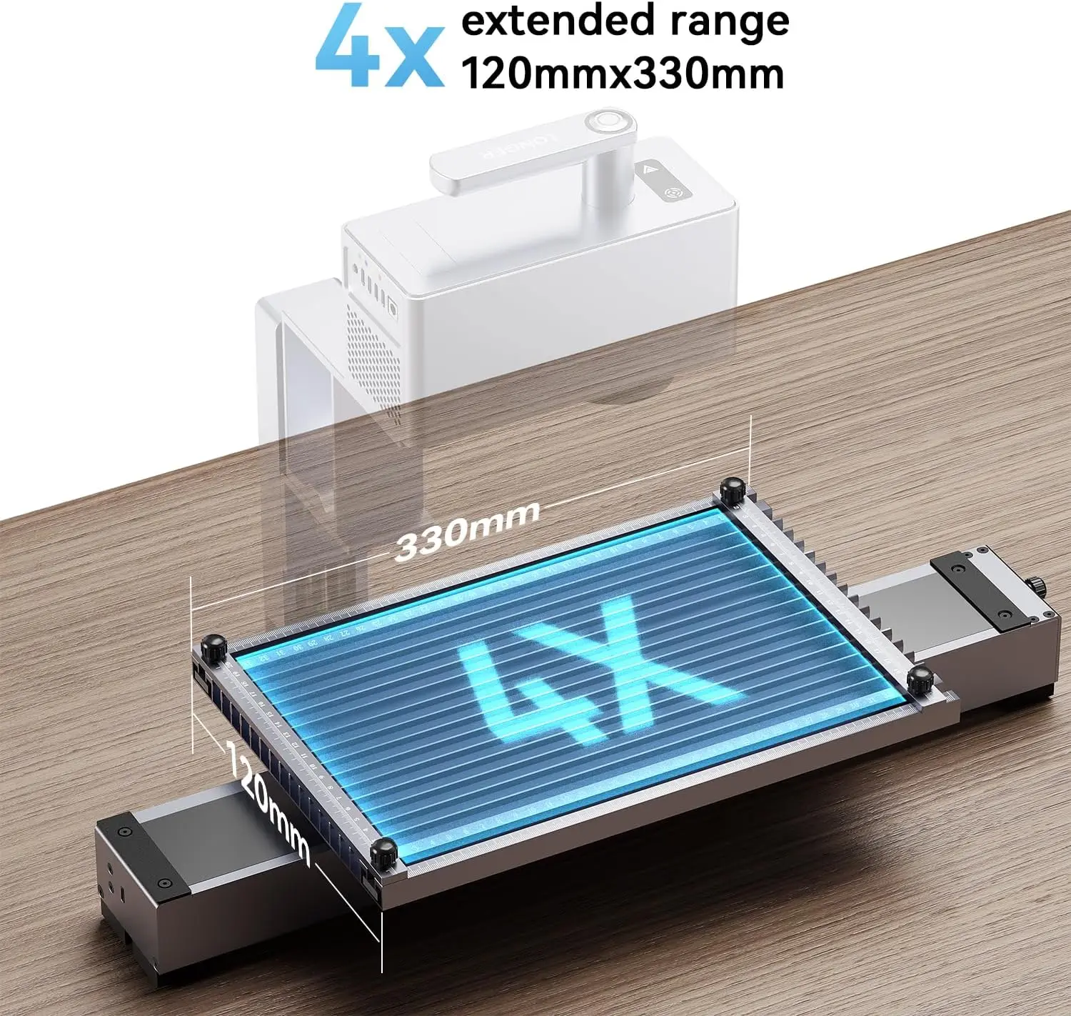 Longer Nano Pro ポータブル 12W レーザー彫刻機、拡張キット付き、5000mm/s 高速、彫刻精度 0.01 * 0.01mm