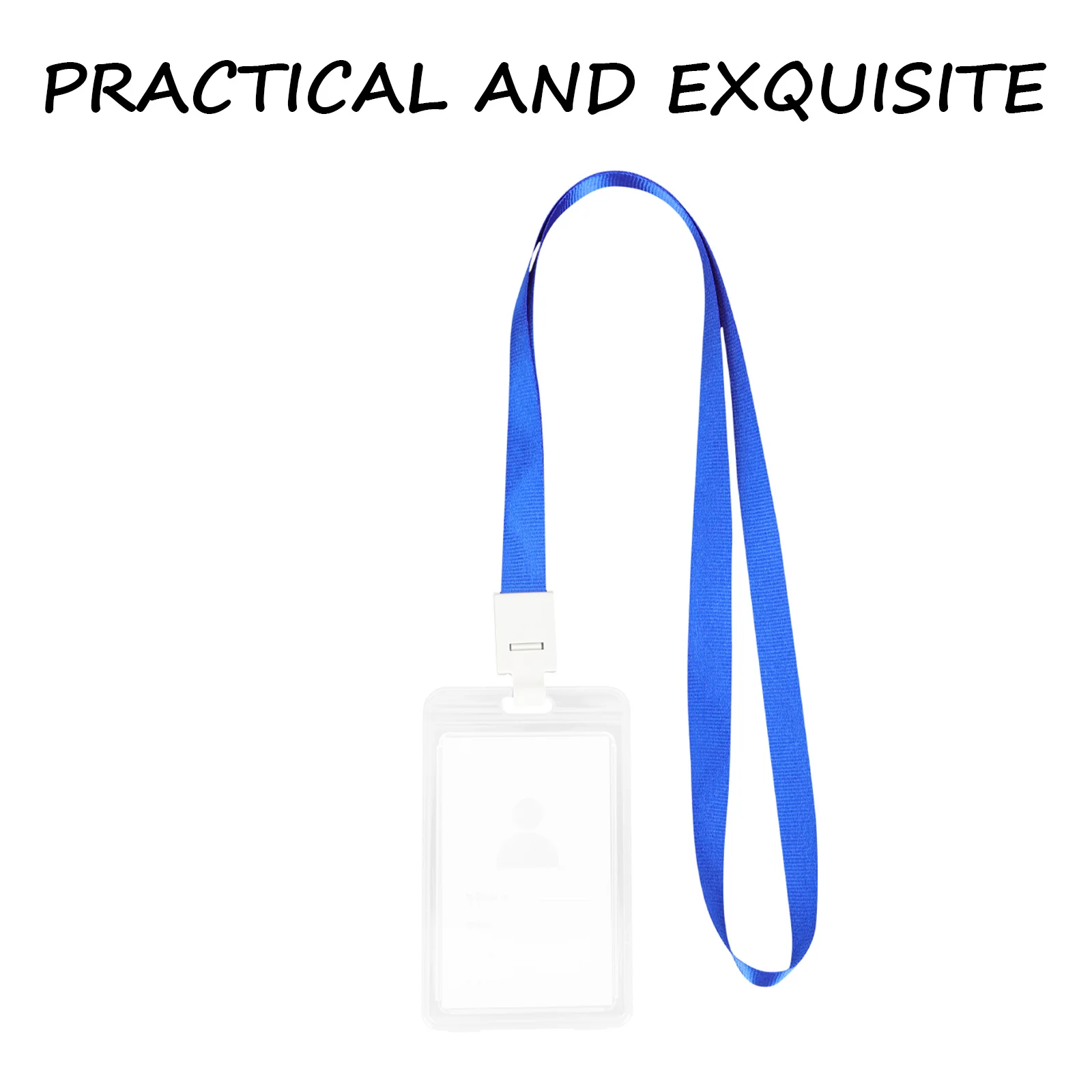 

5pcs Work Card Holder Transparent Student ID Badge Bracket Lanyard Cards Storage Protective Cover PP Material