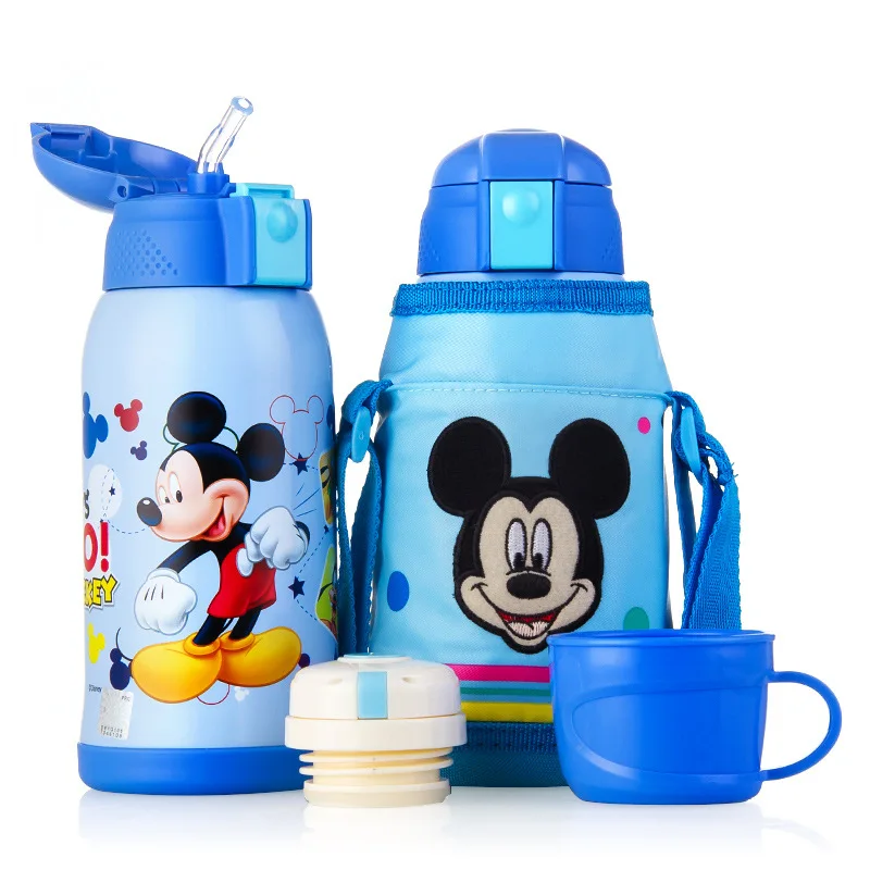 Disney Mikey Minnie Princess 304 Stainless Steel Thermos Cup Insulated Bottle Have Strap Keep Water Warm Double Llid Cup