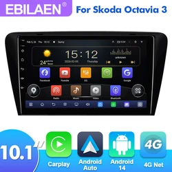 Android 14 Car Multimedia Player For Skoda Octavia A7 III 3 2014-2018 Autoradio Navigation Camera 4G WIFI Carplay Android Auto