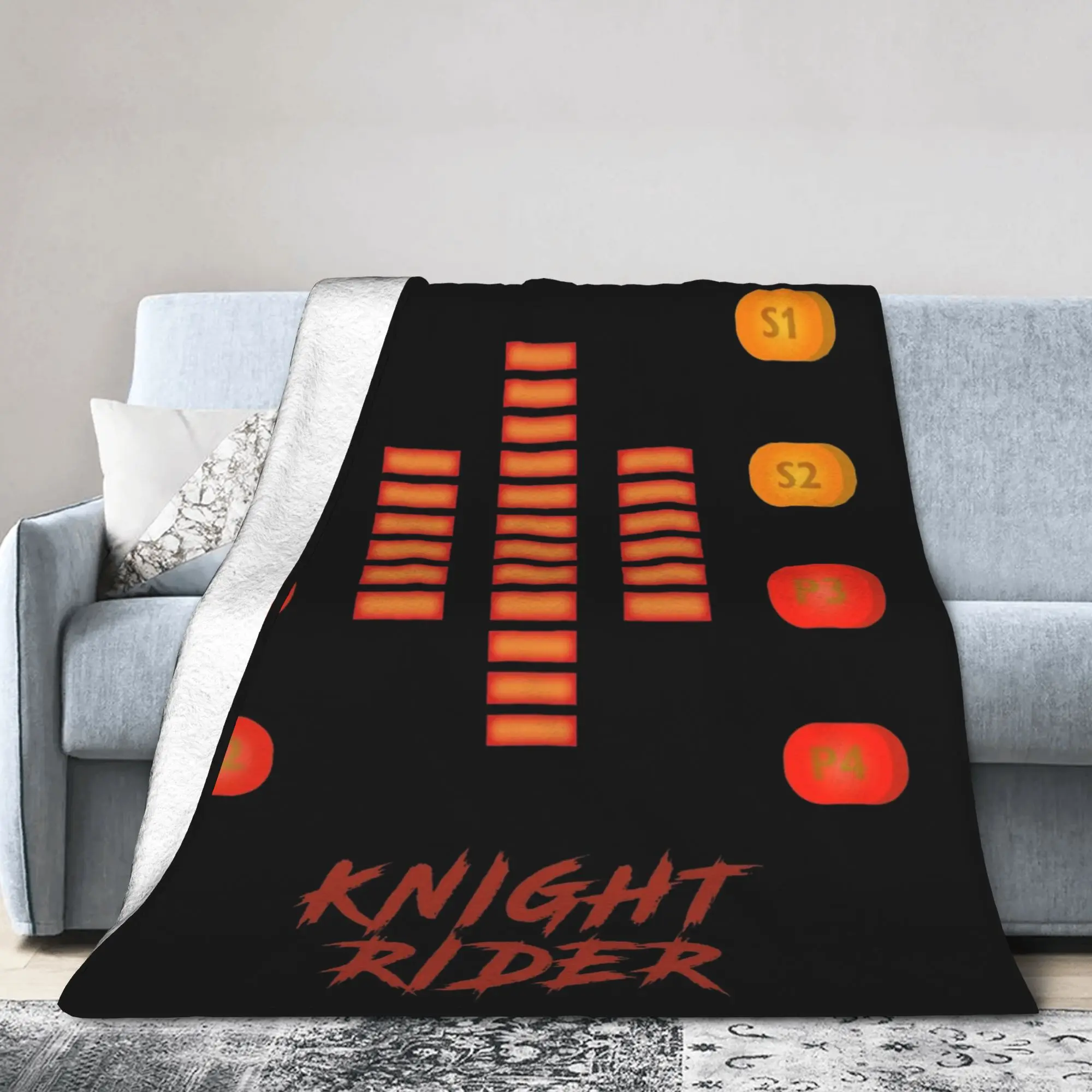 Knight Rider Kitt Control Movie Blankets Flannel Print Supercar 80s TV Show Portable Warm Throw Blanket for Couch