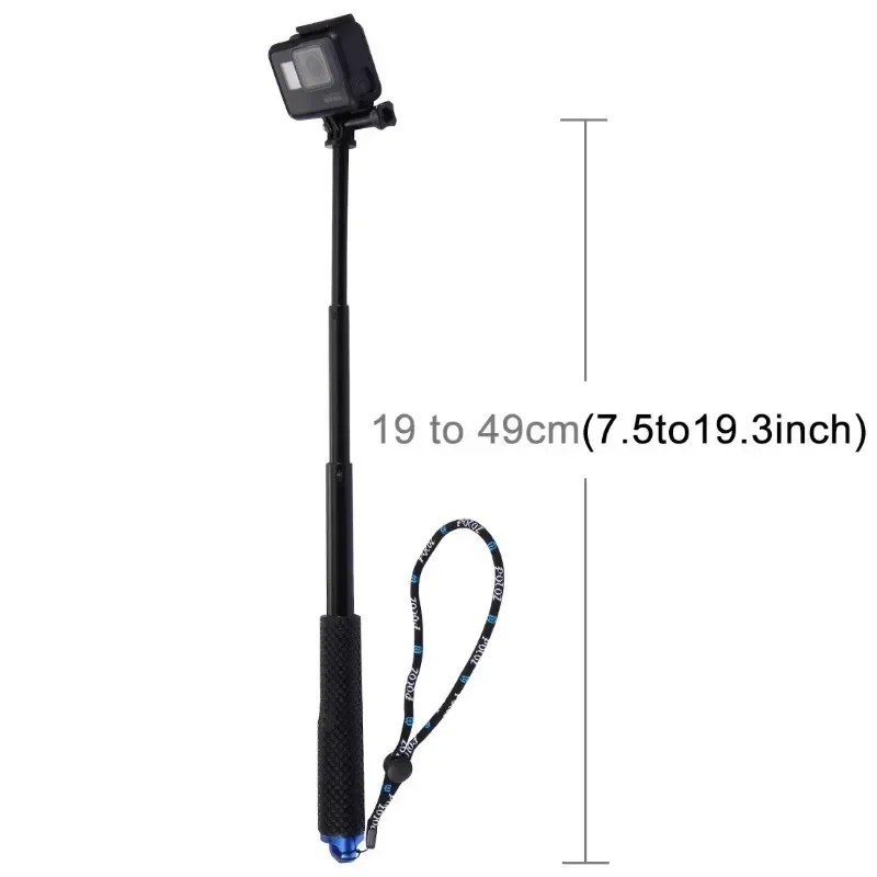 

1 Set Extendable Pole Mini Selfie Stick Waterproof Monopod Blue For GoPro Hero11 10 9 8 6 5 4/3 New for SJCAM EKEN sport camera