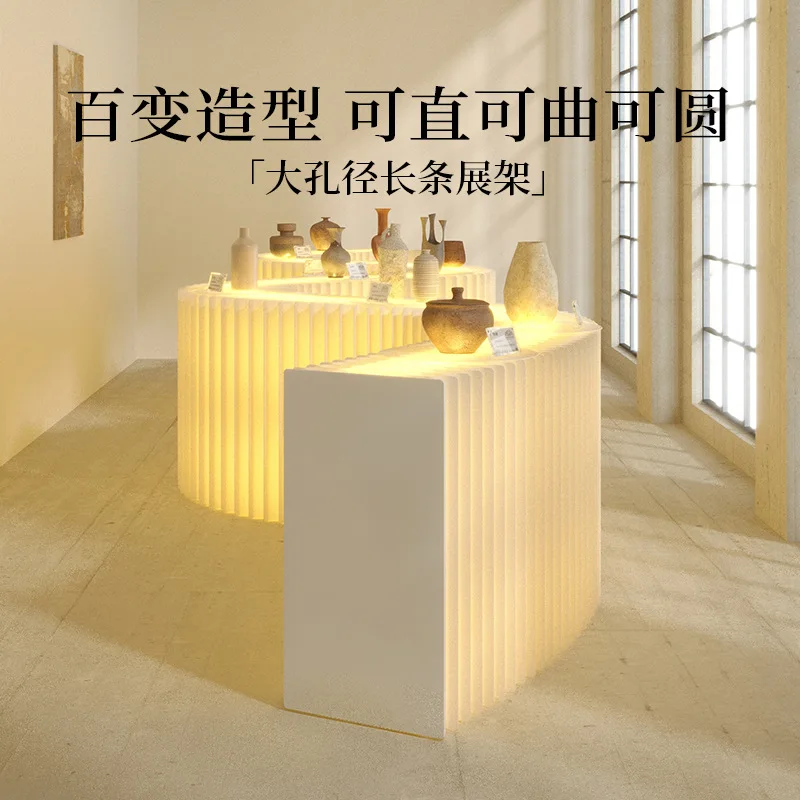 Paper Luminous Large Aperture Strip Display Rack Commercial Office Shelf Exhibition Event Display y Stand