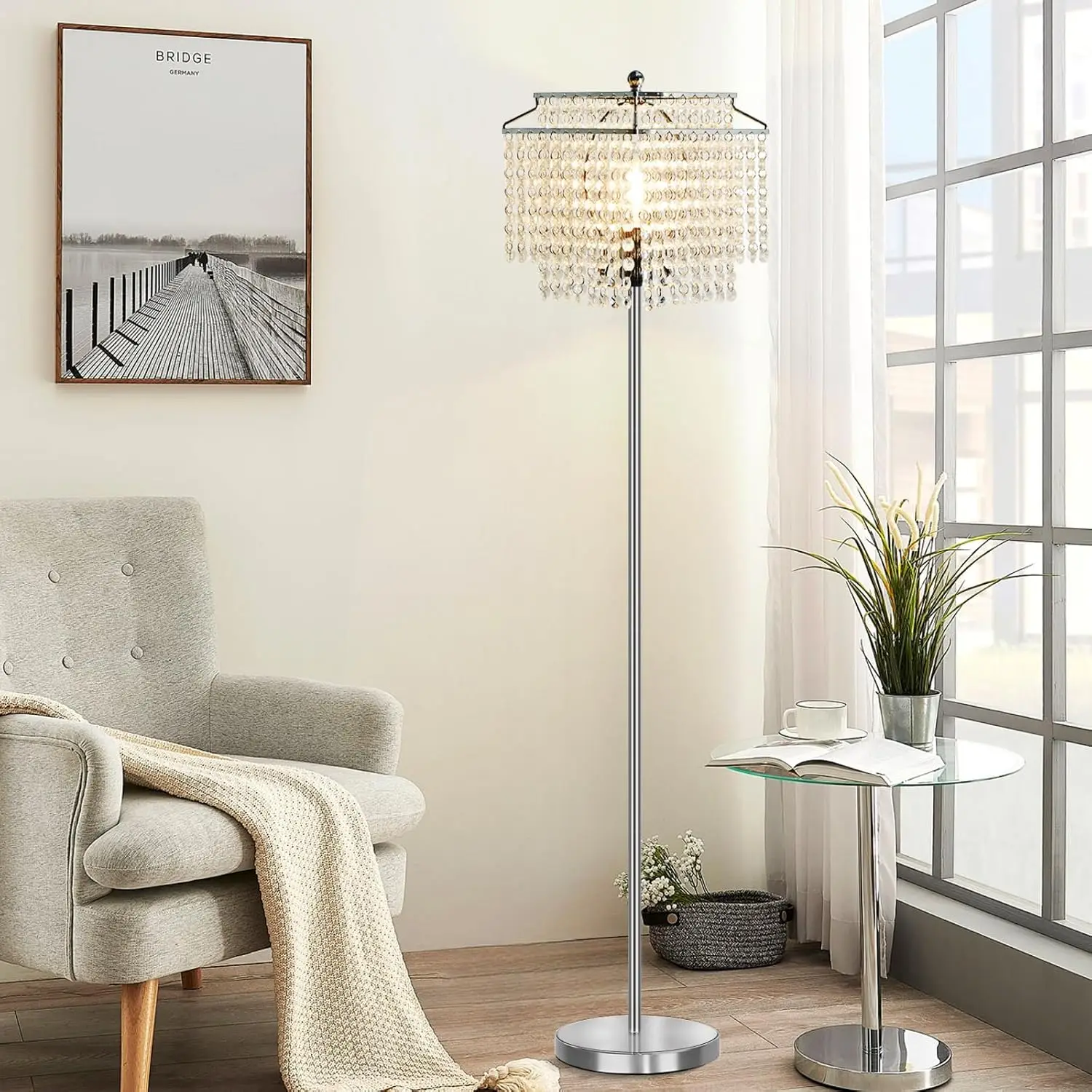 Luvkczc Crystal Floor Lamp, 64