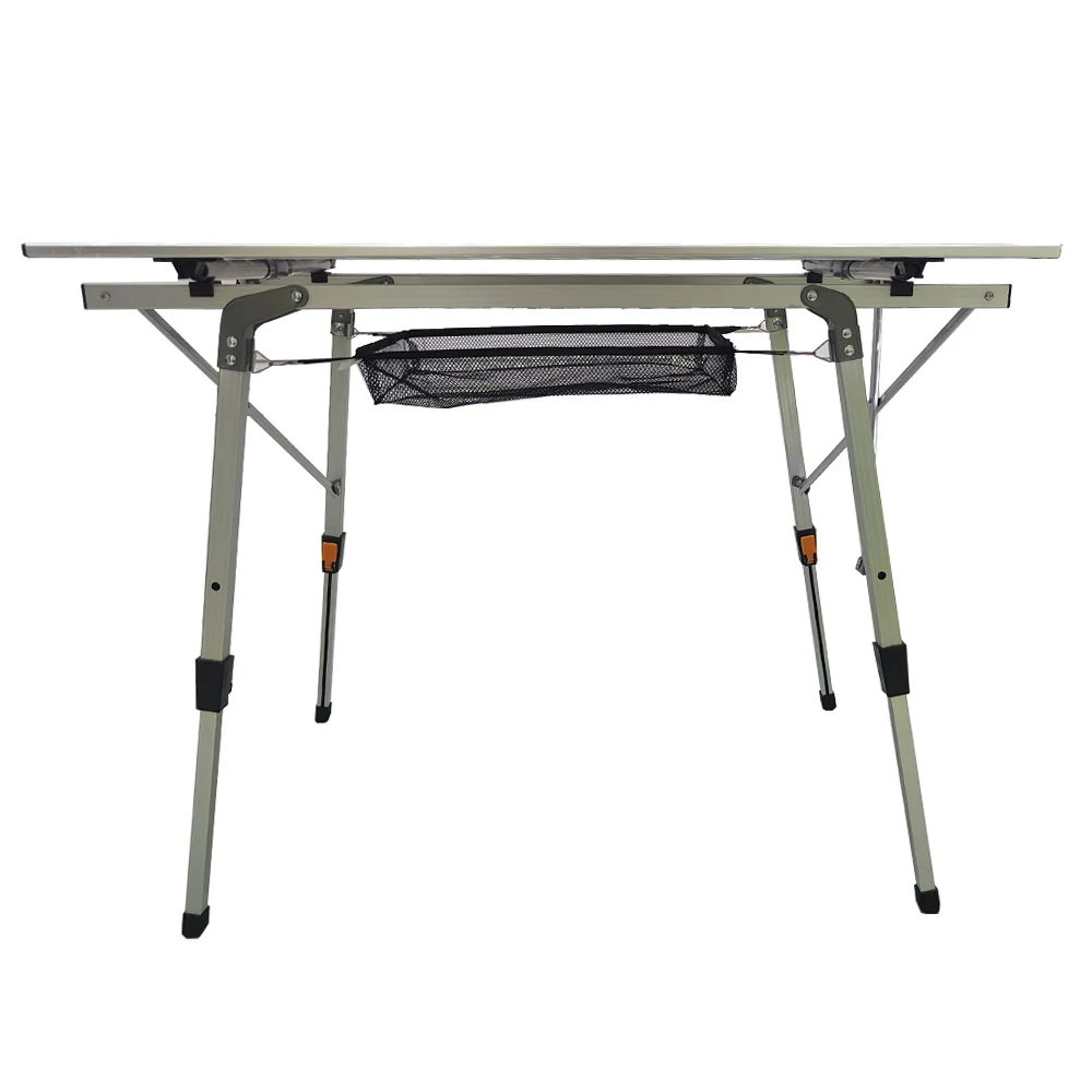 Outdoor Folding Table with Net Aluminum Alloy Egg Roll Table Large Lifting Camping Table Portable Camping Aluminum Plate Table