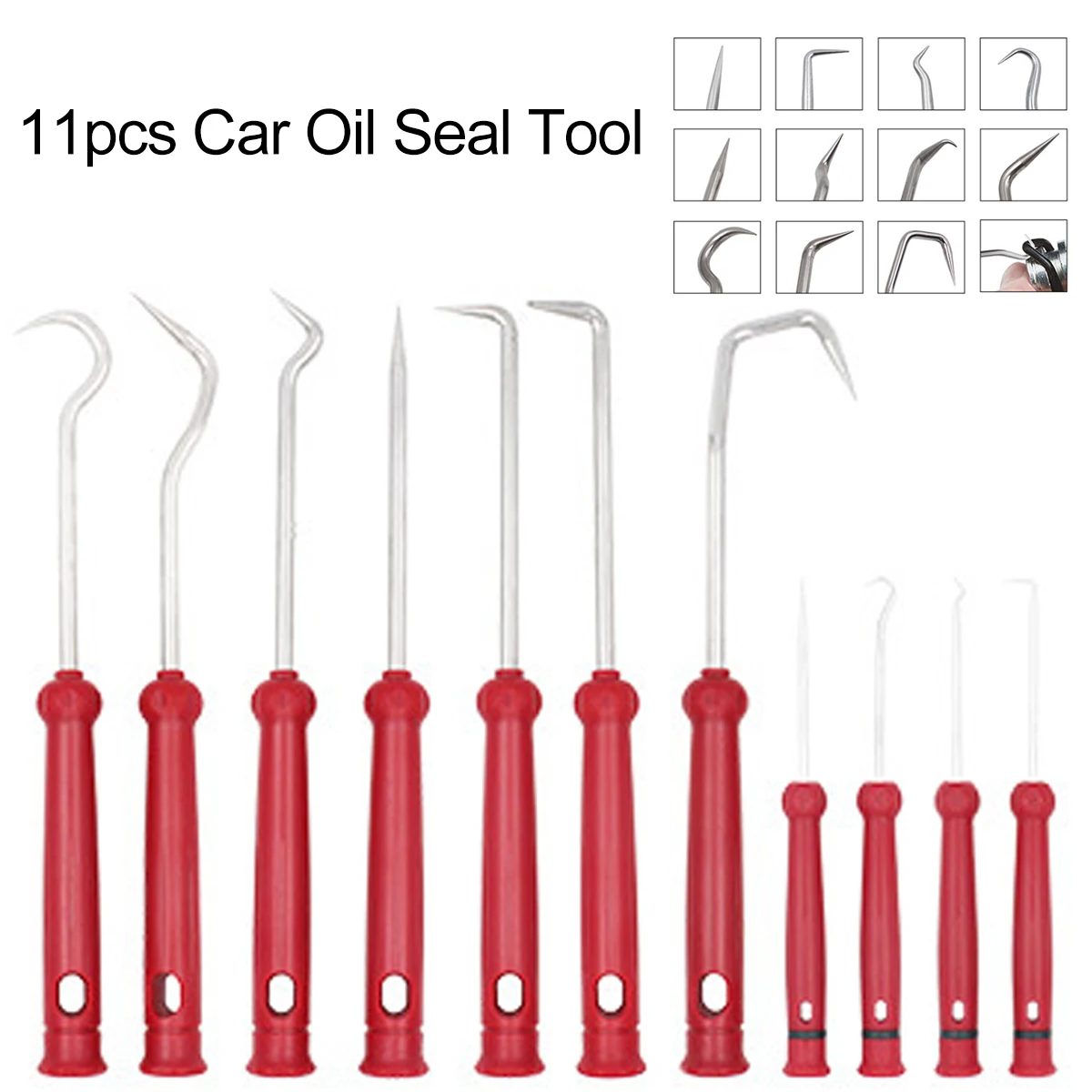 

11Pcs Car Oil Seal Screwdrivers Set Auto O Ring Removal Tool Gasket Puller Long Remover Tool Set Vehicle Car Pick and Hook Tool