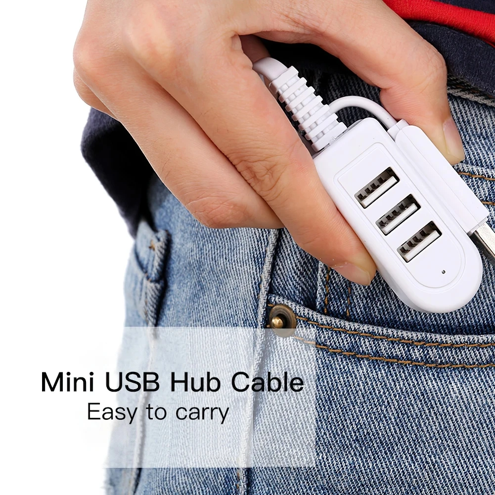 3 Port Multi 2.0 USB HUB Splitter Mini USB Hub High Speed Rotate Splitter Adapter For Laptop Notebook PC Computer Accessories