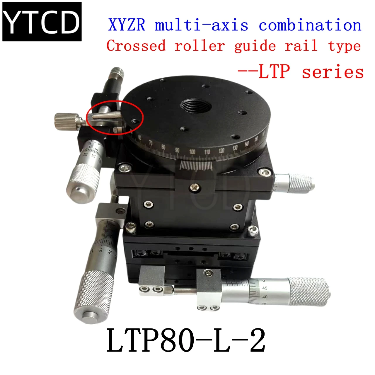 

Ось XYZR LTP80-L-2 80 × 80 мм Прецизионный ручной направляющий стол 4-осевой угловой зубчатый набор платформы Сверхмощный микрометр Регулятор слайдера