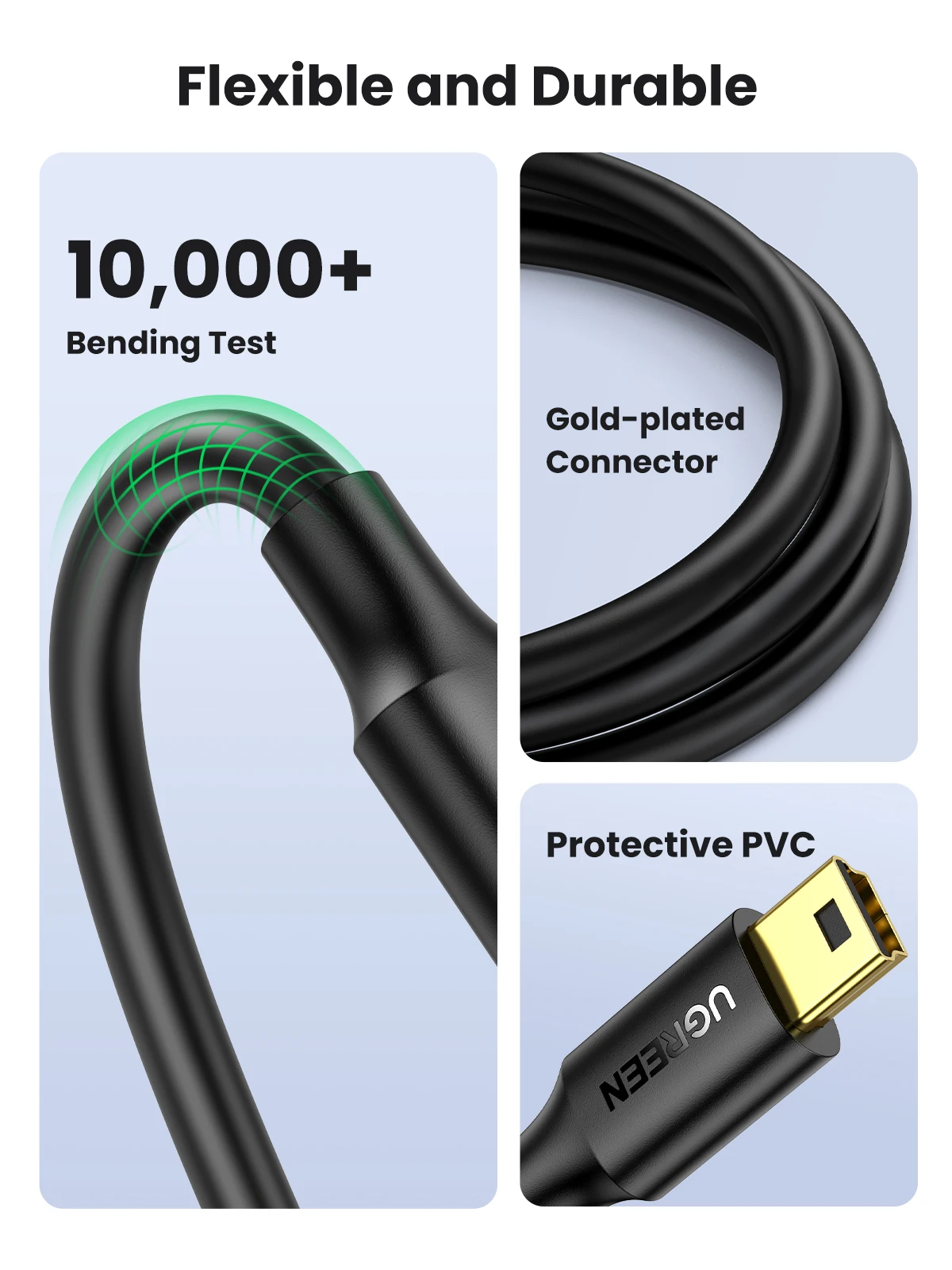 Ugreen-미니 USB 케이블 미니 USB to USB 빠른 데이터 충전기 케이블, MP... - 4