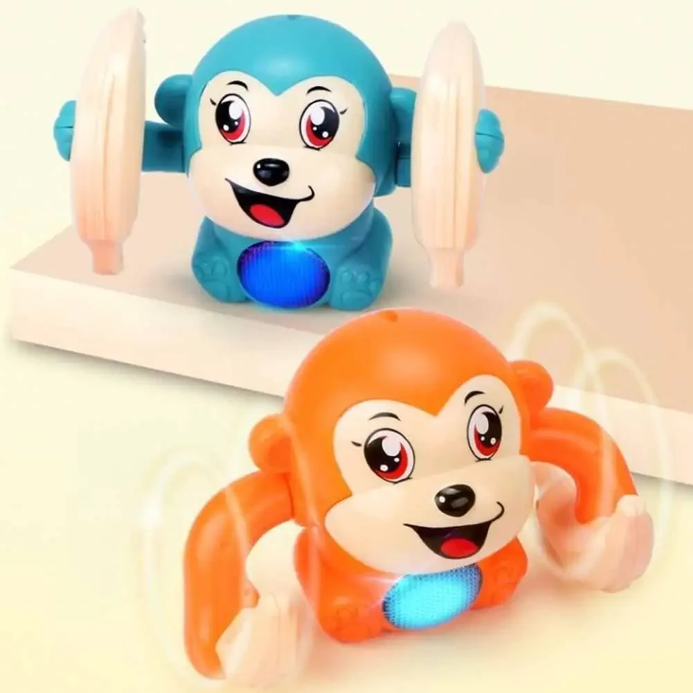 Electric Tumbling Monkey Learning To Climb Induction Toys Music Light Monkey Control Cartoon Voice Rolling Kids Puzzle Toys