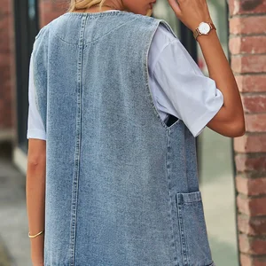 8 en çok satılan, kot yelek, uzun - №8