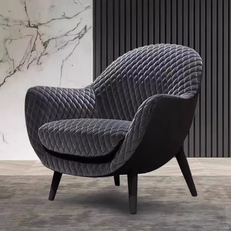 Light luxury home balcony bedroom single sofa chair hotel villa high-end design fabric
