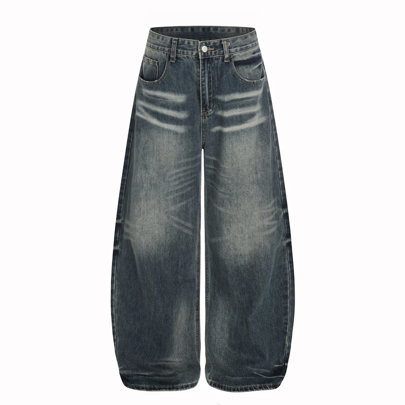 

GXFortune американские ретро свободные джинсы с ножом для мужчин и женщин длиной до пола, длинные брюки Cleanfit, джинсовые джинсы