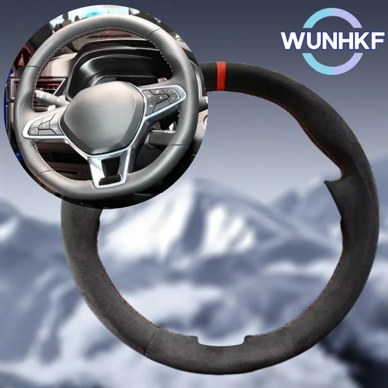 

Изготовленный на заказ чехол на руль автомобиля для Renault Clio 5 (V) Zoe Captur 2019-2020, замшевая накидка на руль, аксессуары для салона автомобиля