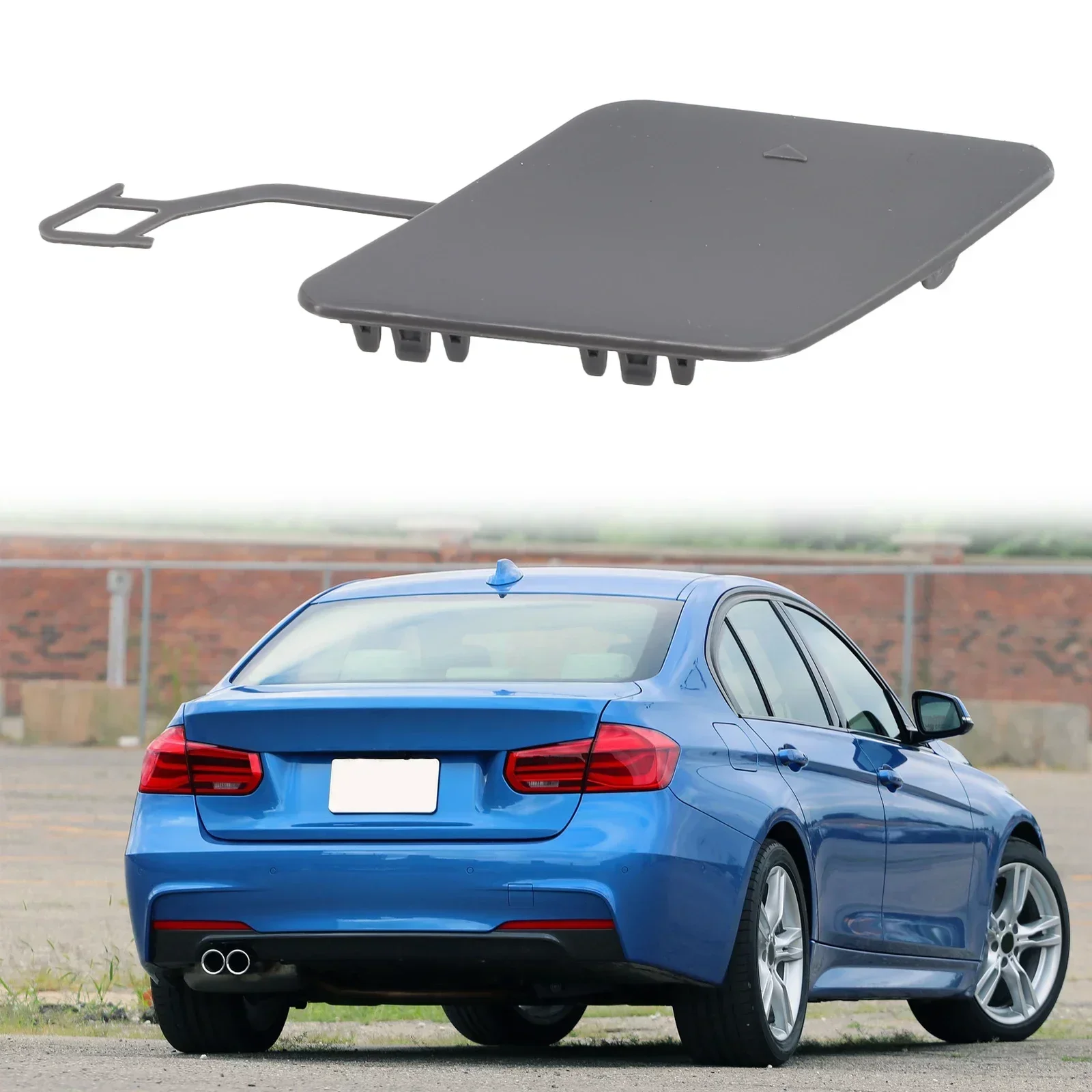 Car Rear Bumper Trailer Cover For-BMW-F30/320i/328i 2011-2013 Rear Bumper Tow Hook Eye Cover Cap Primed Car Exterior Parts