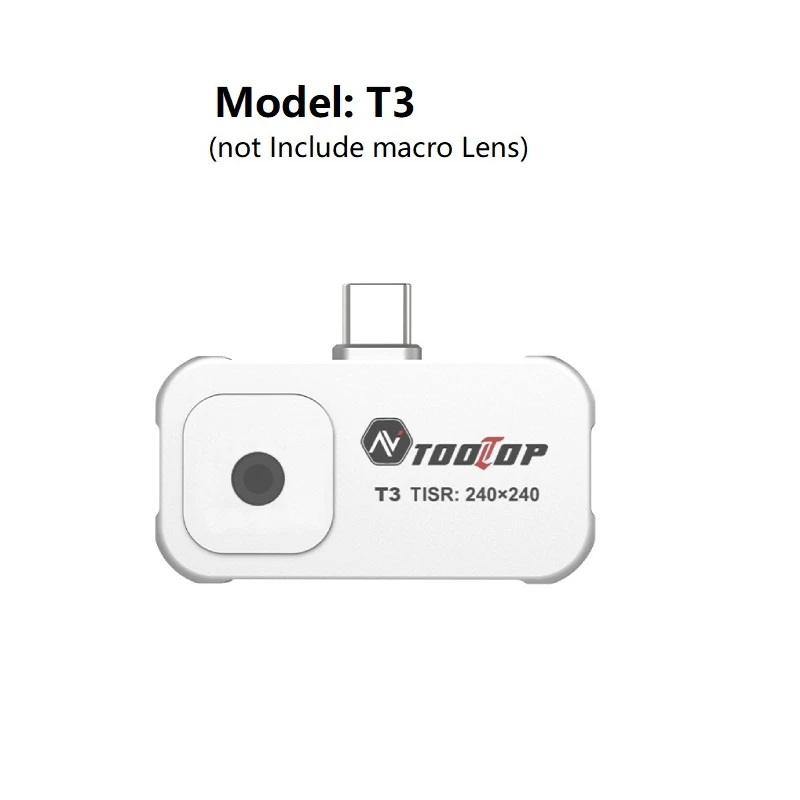 TOOLTOP T3 -20~550 ℃   Warmtebeeldcamera 25Hz Hoge framesnelheid Mobiele telefoon Warmtebeeldcamera Type-C Infraroodcamera TISR 240*240