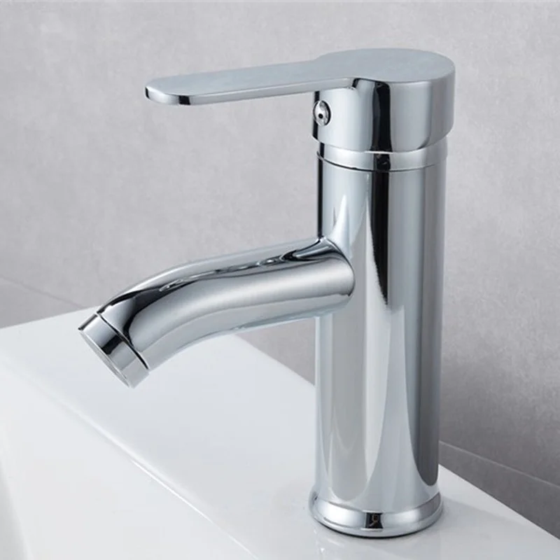 Electroplating Stainless Steel Elbow Basin Faucet Bathroom Toilet Hot and Cold Wash Basin Faucet Household