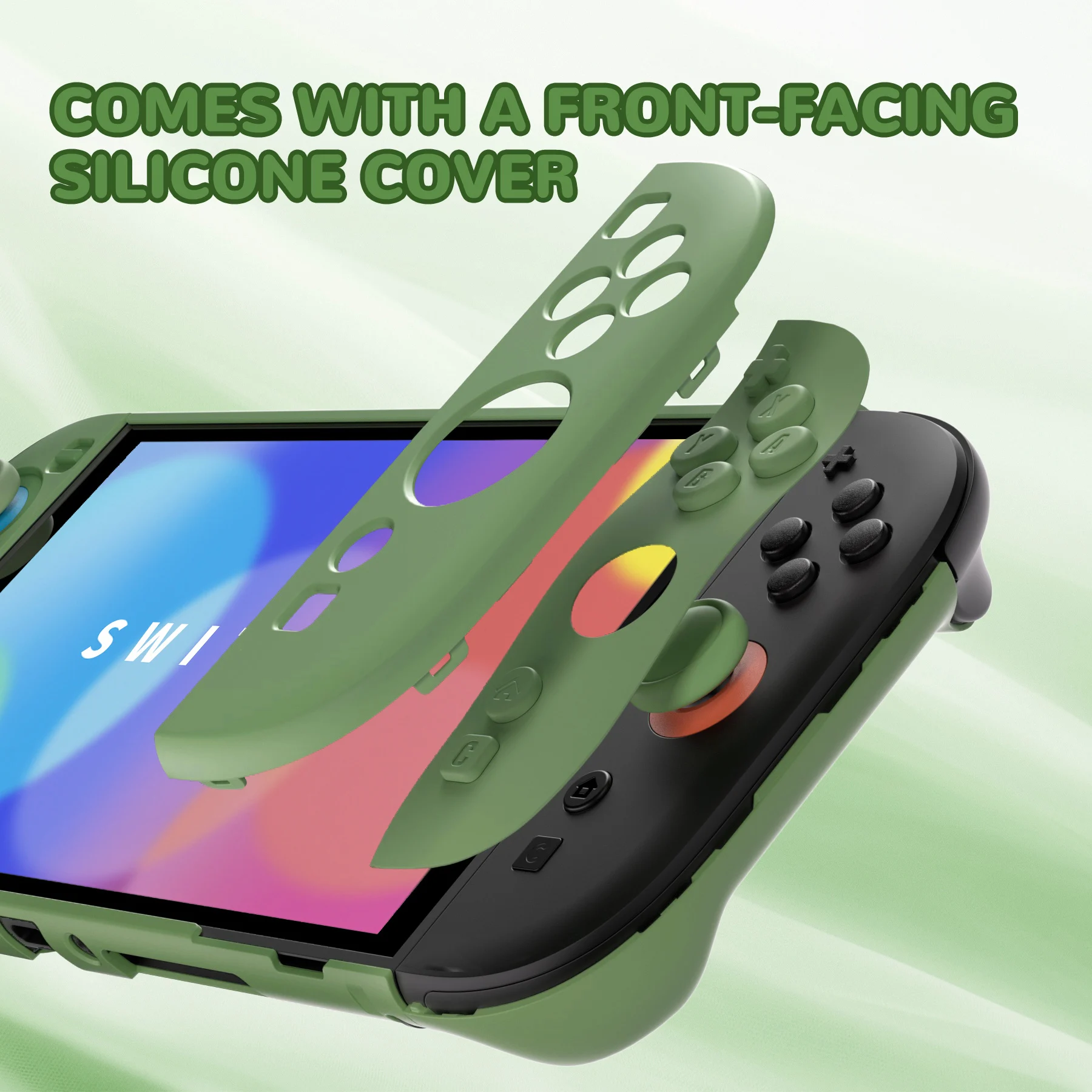 PlayVital Solid Color Protective Case for Nintendo Switch 2, Anti-Scratches Hard Shell Dockable Grip Cover with Foldable Stand 4